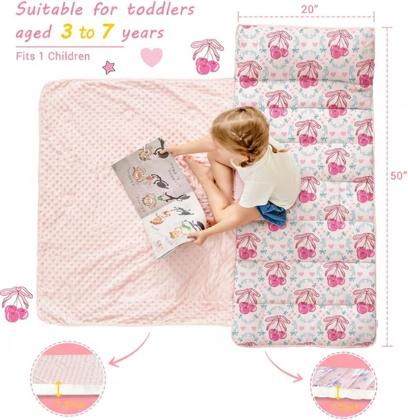 lasoftan Toddler Nap Mat with Pillow and Blanket, Extra Large Rolled Napping Mats,Slumber Bags for Boys Girls,Kids Sleeping Bag for Daycare, Preschool Travel Camping - Image 4